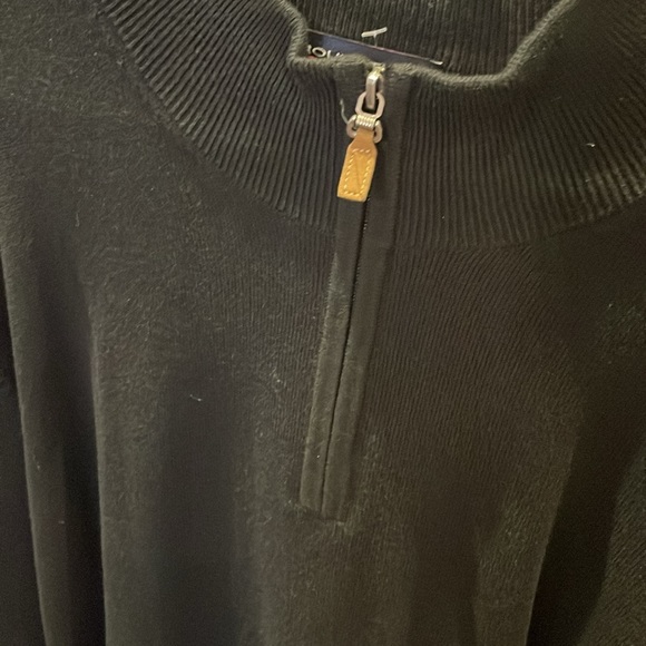 Mens XL Black Roundtree & Yorke 3/4 Zip Sweater - Picture 3 of 5